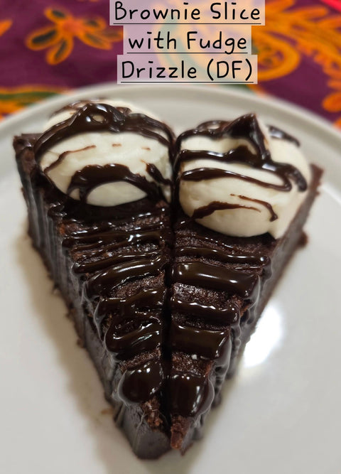Cafe Brownie with Fudge Drizzle (DF)