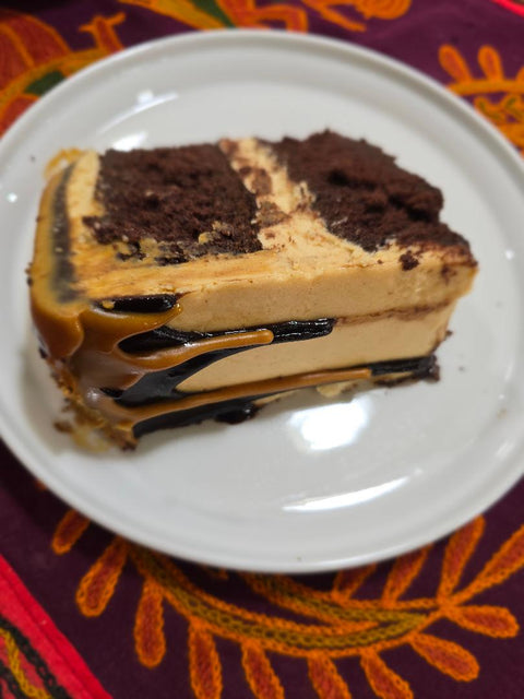 Cafe Peanut Butter Cup Chocolate Cake Slice (DF)