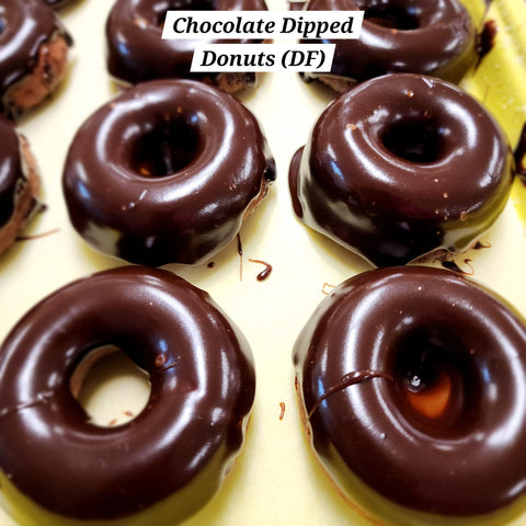 Cafe Desserts Chocolate Dipped Individual Donut. DF