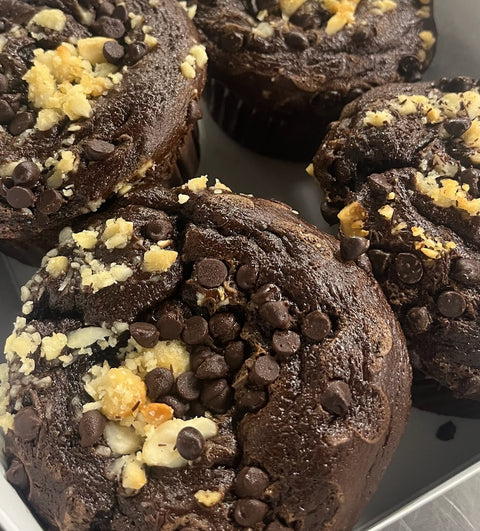 Double Chocolate Chip Macadamia Nut Muffins