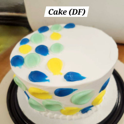 White Buttercream with colorful Paint Brutsh strokes on cake