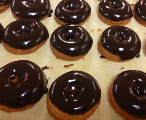 Cafe Desserts Chocolate Dipped Individual Donut. DF