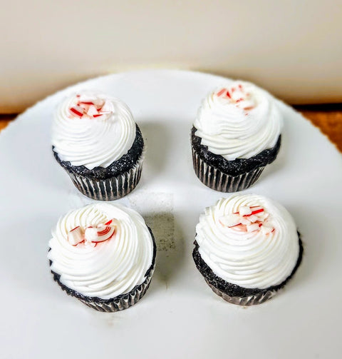 Chocolate Candy Cane Peppermint Cupcakes