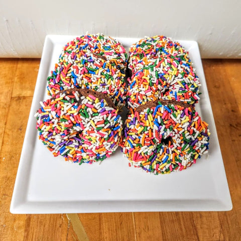 Double Chocolate Dipped Sprinkle Donuts