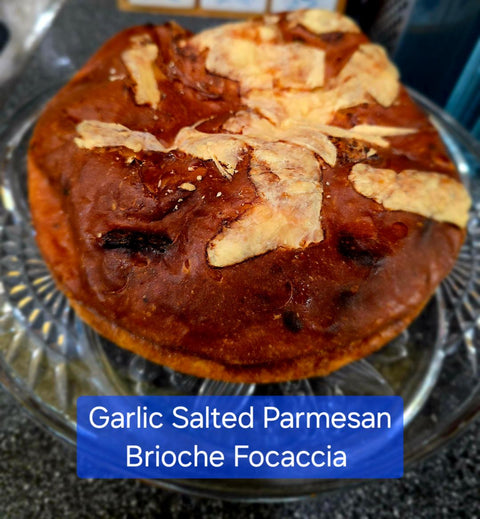 Parmesan Salted Garlic Brioche Focaccia