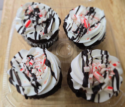 Chocolate Candy Cane Kiss Cupcakes