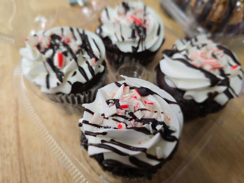 Chocolate Candy Cane Kiss Cupcakes