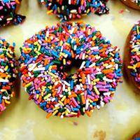 Double Chocolate Dipped Sprinkle Donuts