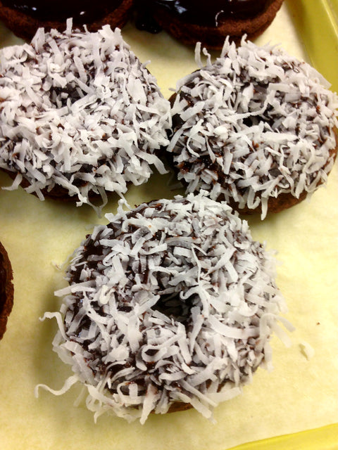 Double Chocolate Dipped Coconut Donut