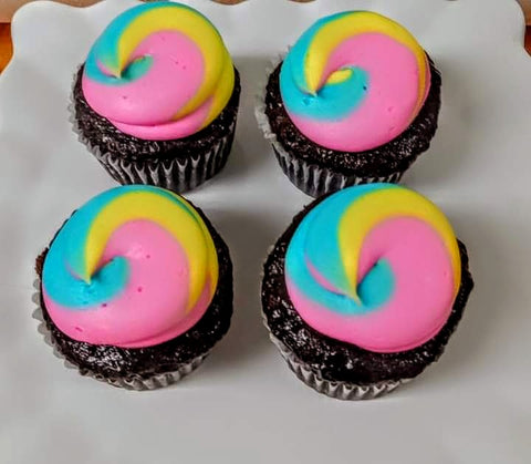 Chocolate Rainbow Cupcakes