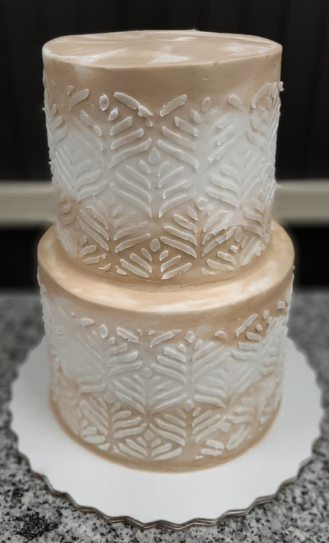 Geometric Overlay Wedding Cake